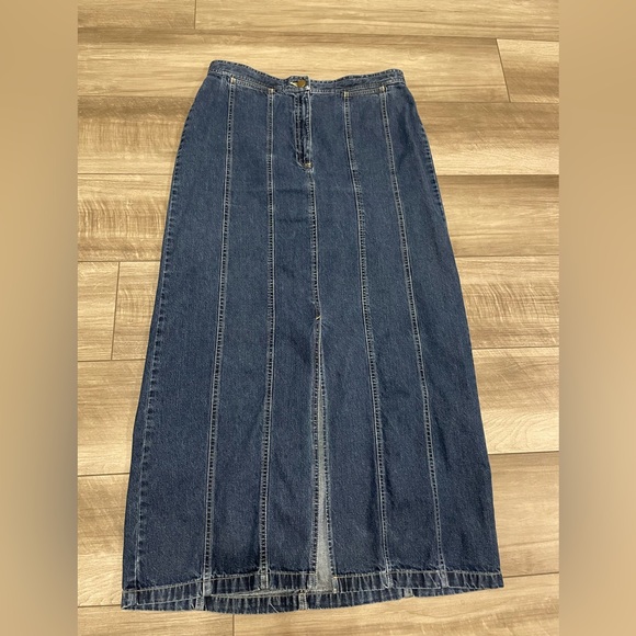 St. John's Bay Dresses & Skirts - Denim Maxi Skirt with Front Slit Size 12T (tall)